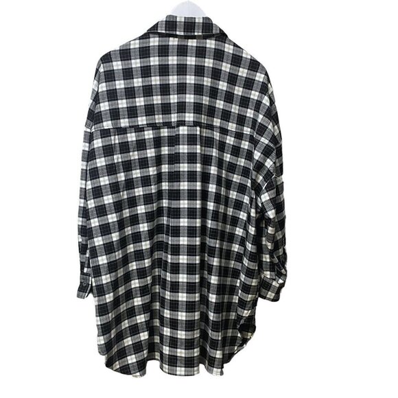 ZARA Oversized Plaid Shirt Size XS  Black Check Button Up Shacket NWOT - Picture 4 of 10